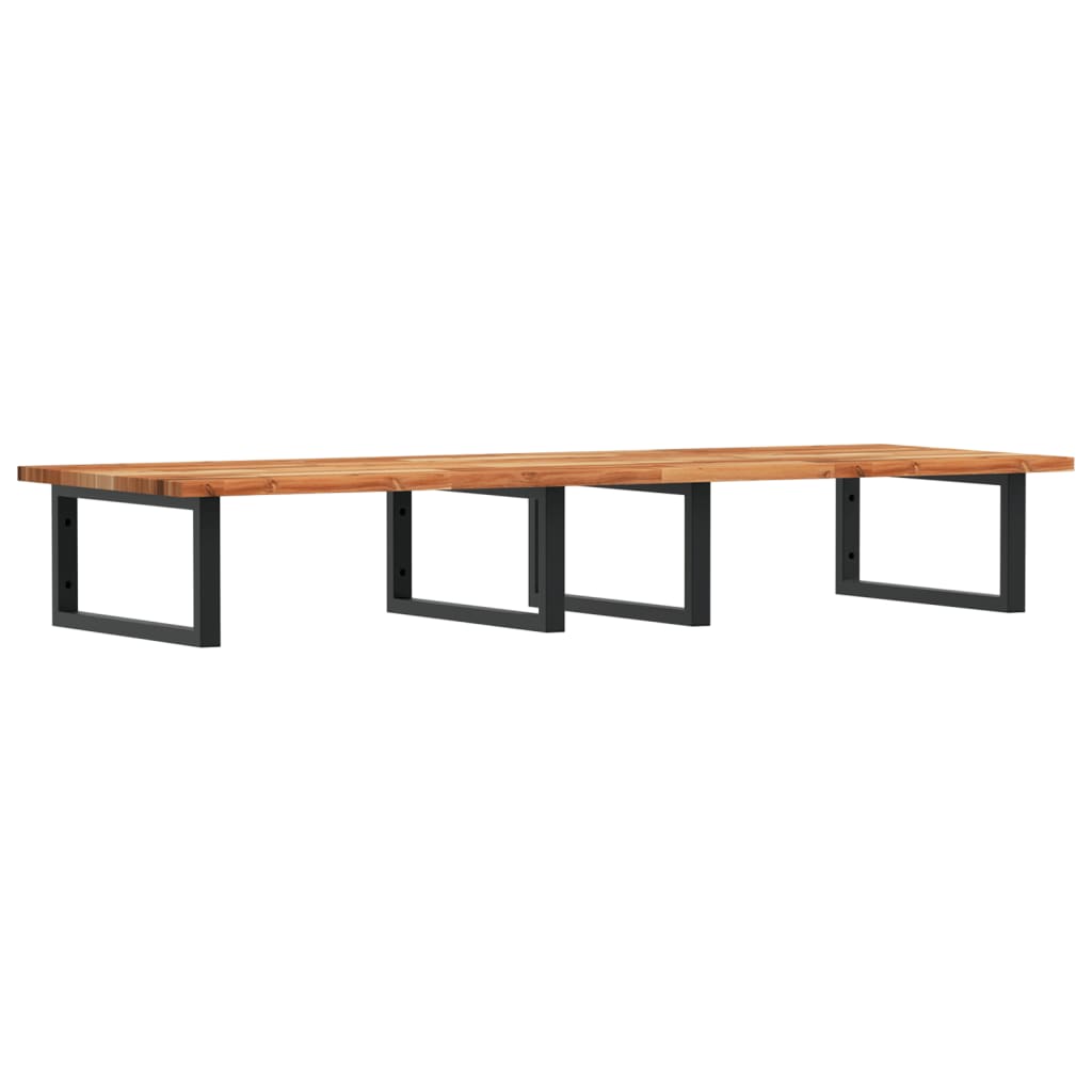 vidaXL Ράφι Νιπτήρα Τοίχου από Ατσάλι / Μασίφ Ξύλο Ακακίας