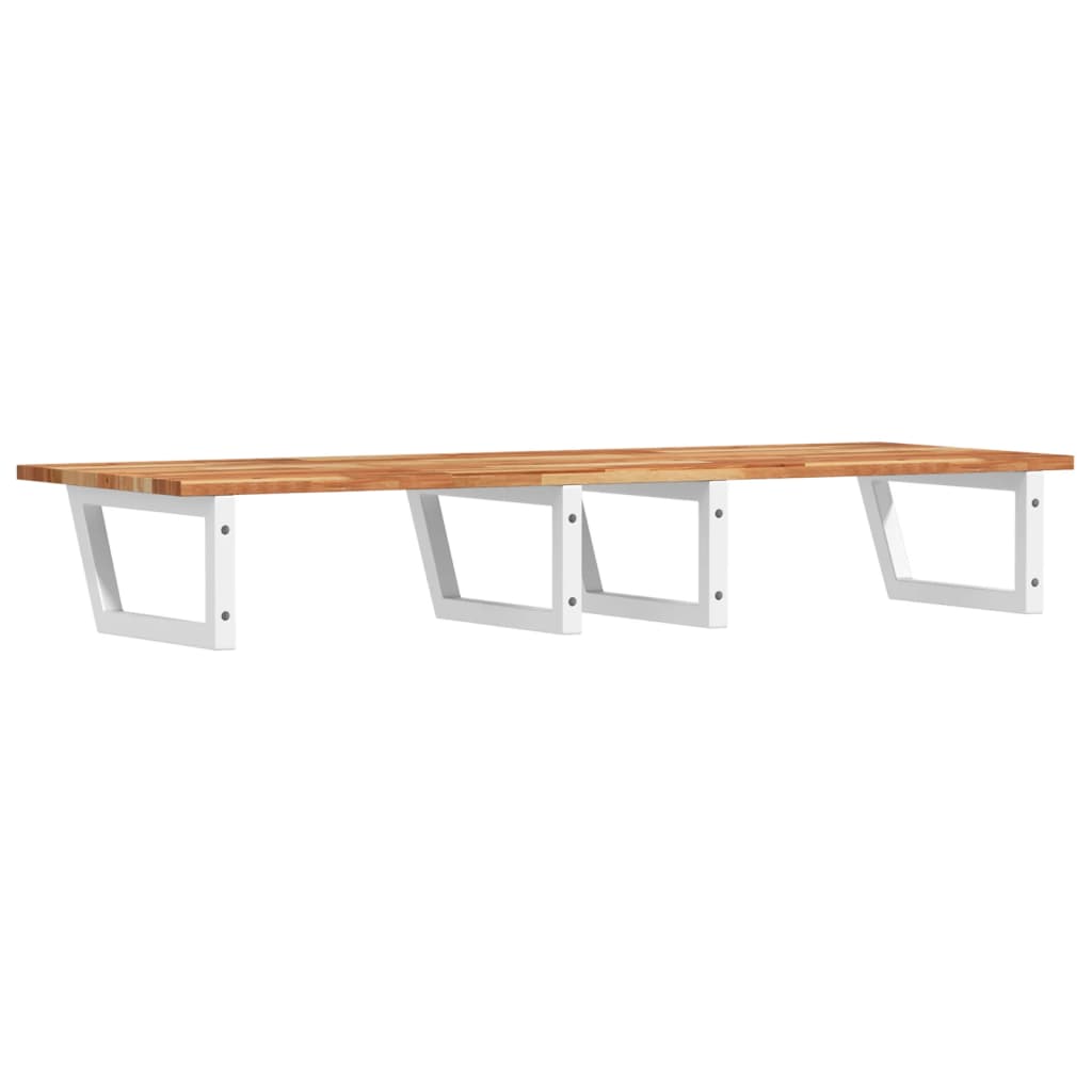 vidaXL Ράφι Νιπτήρα Τοίχου από Ατσάλι / Μασίφ Ξύλο Ακακίας