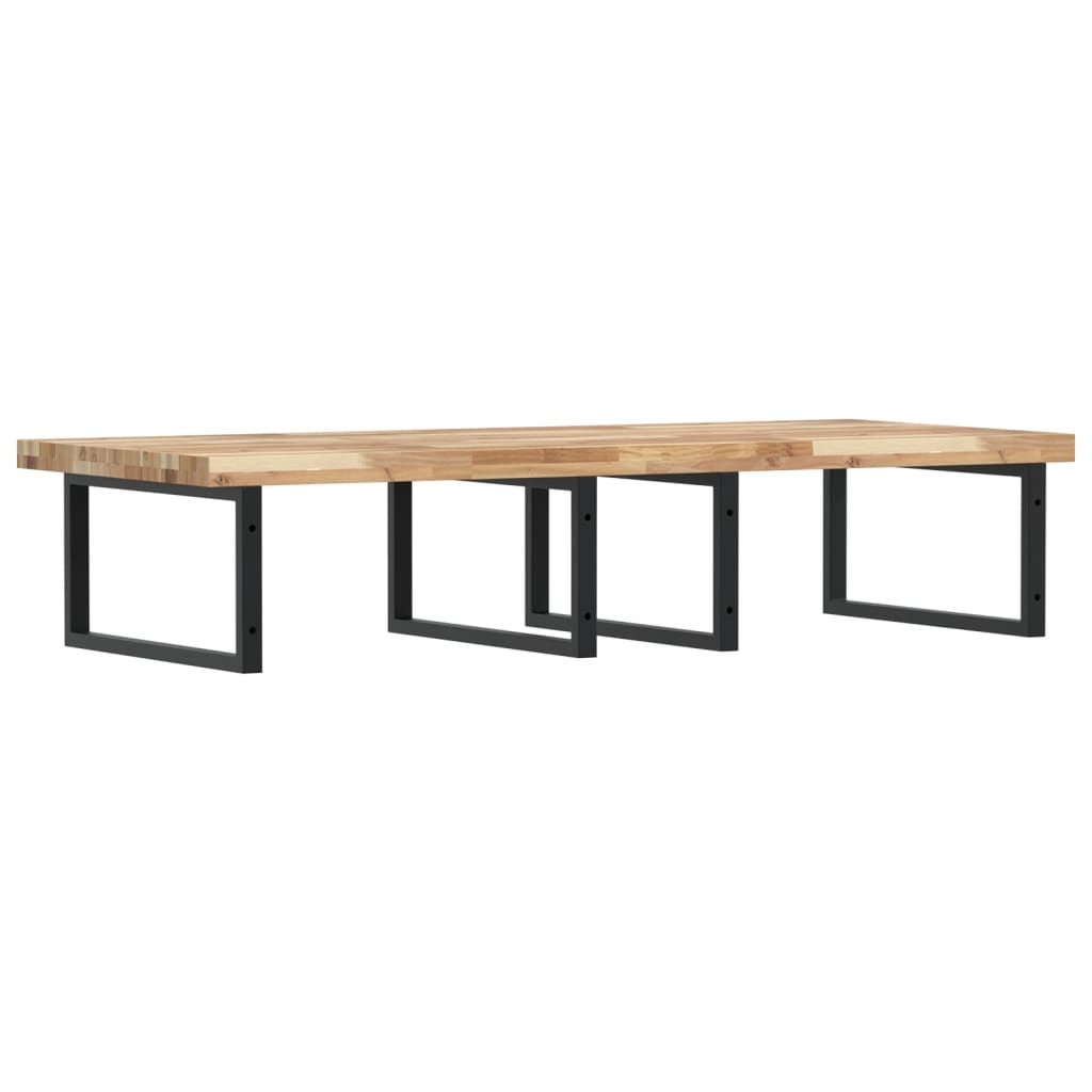 vidaXL Ράφι Νιπτήρα Τοίχου από Ατσάλι / Μασίφ Ξύλο Ακακίας