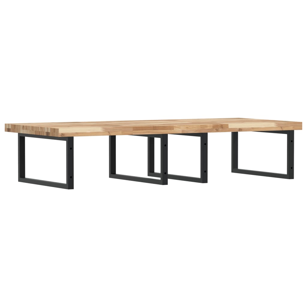 vidaXL Ράφι Νιπτήρα Τοίχου από Ατσάλι / Μασίφ Ξύλο Ακακίας