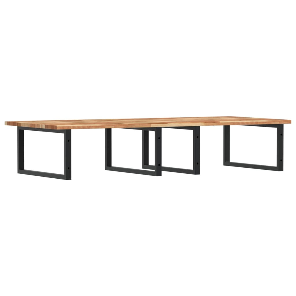 vidaXL Ράφι Νιπτήρα Τοίχου από Ατσάλι / Μασίφ Ξύλο Ακακίας