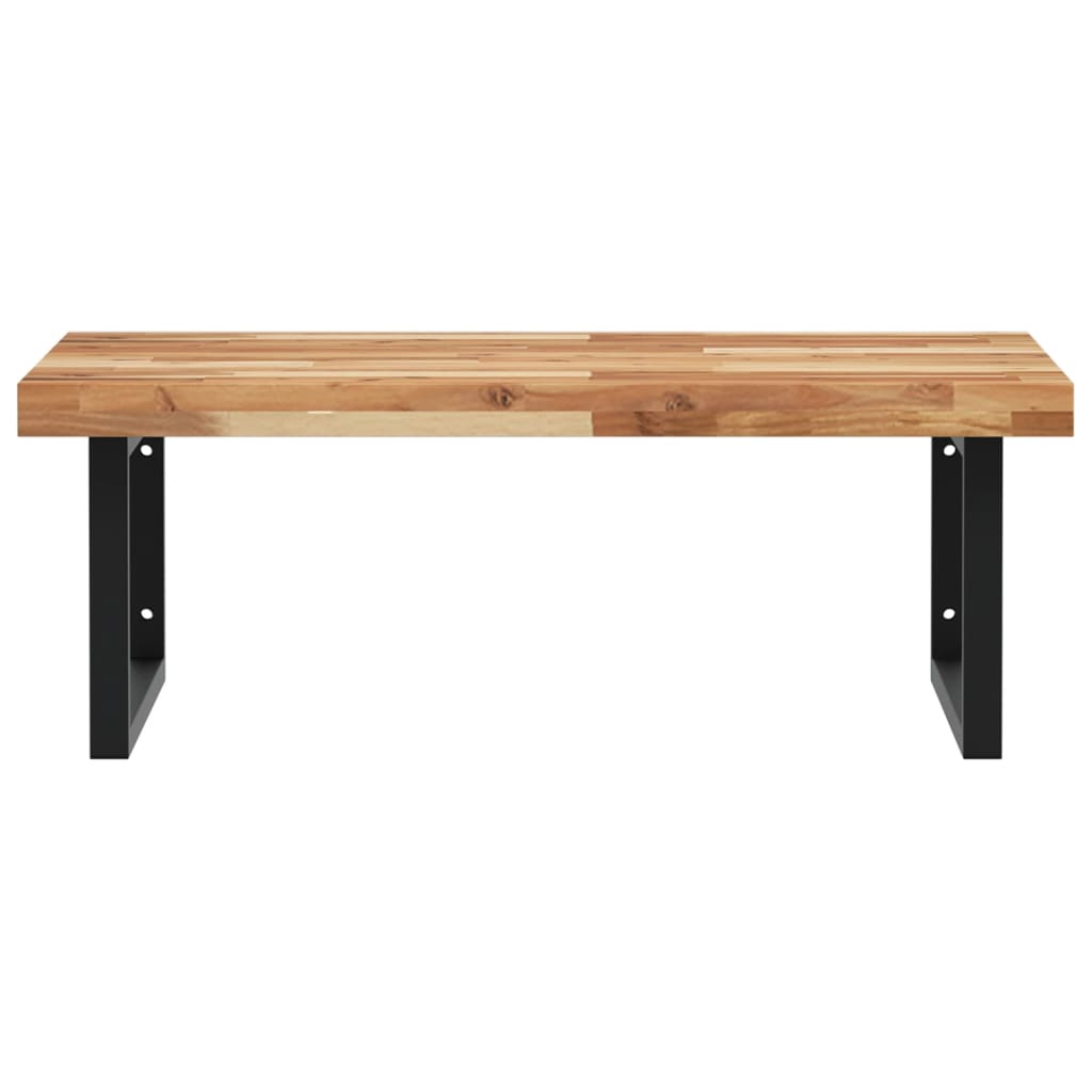 vidaXL Ράφι Νιπτήρα Τοίχου από Ατσάλι / Μασίφ Ξύλο Ακακίας