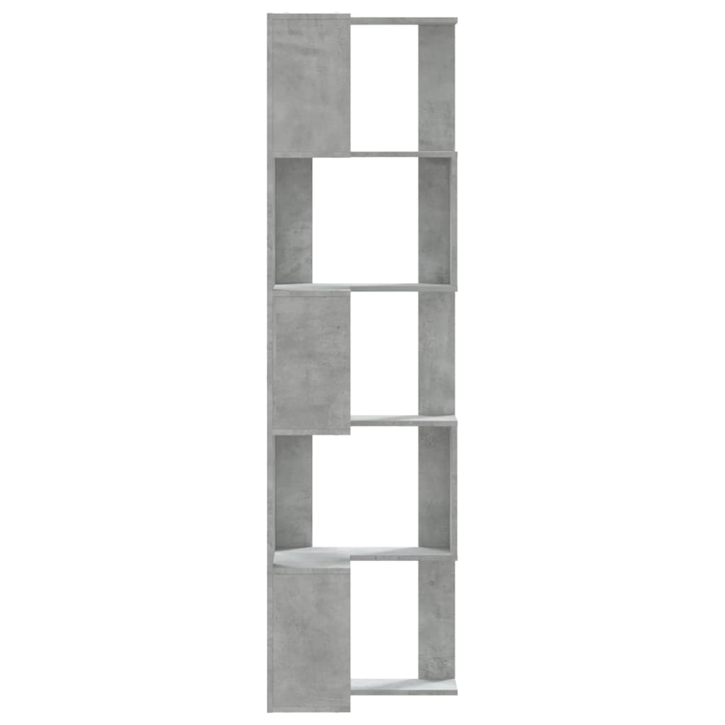 vidaXL Βιβλιοθήκη Γωνιακή 5 Επ. Γκρι Σκυροδέμ. 50x50x179 εκ Επεξ. Ξύλο
