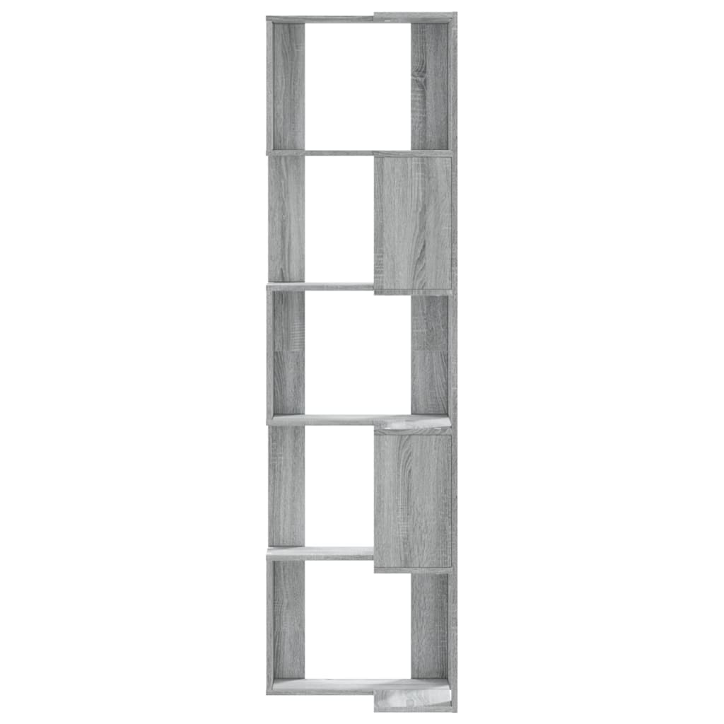 vidaXL Βιβλιοθήκη Γωνιακή 5 Επ. Γκρι Sonoma 50x50x179 εκ Επεξ. Ξύλο