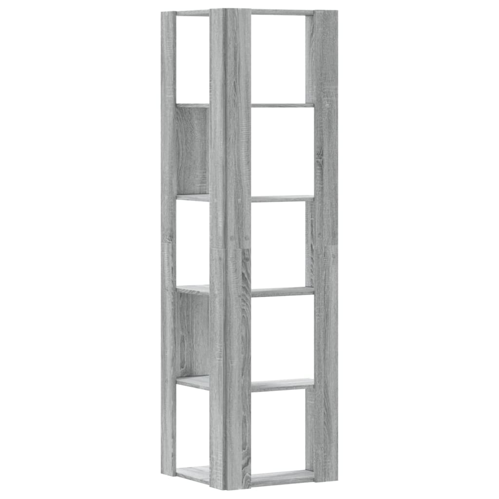 vidaXL Βιβλιοθήκη Γωνιακή 5 Επ. Γκρι Sonoma 50x50x179 εκ Επεξ. Ξύλο