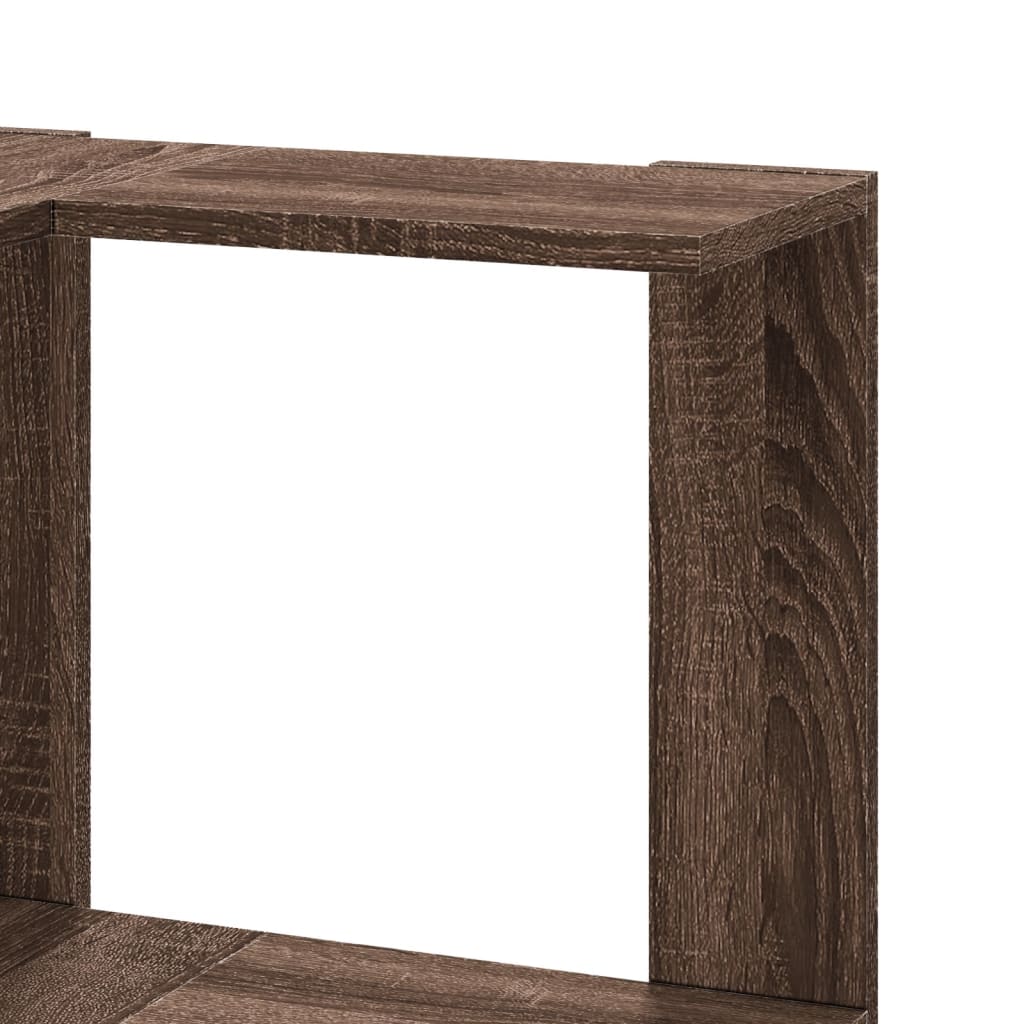 vidaXL Βιβλιοθήκη Γωνιακή 5 Επ. Καφέ Δρυς 50x50x179 εκ Επεξ. Ξύλο