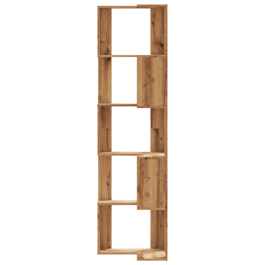 vidaXL Βιβλιοθήκη Γωνιακή 5 Επ. Αρτισιανή Δρυς 50x50x179 εκ Επεξ. Ξύλο