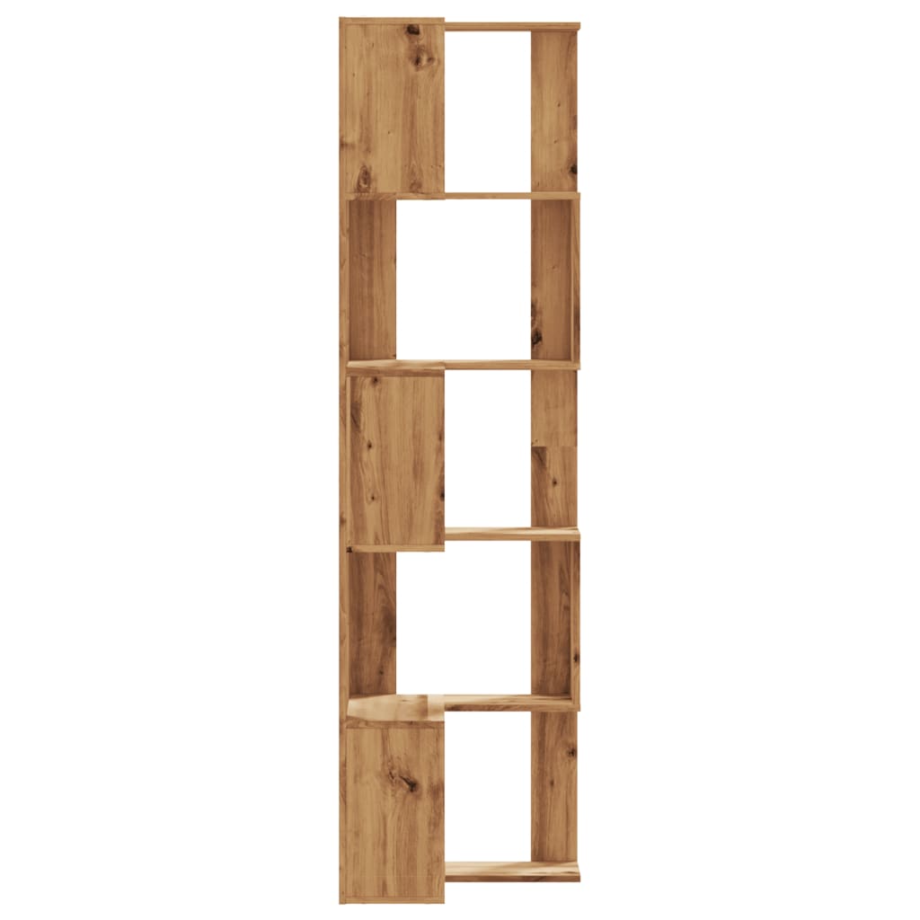 vidaXL Βιβλιοθήκη Γωνιακή 5 Επ. Αρτισιανή Δρυς 50x50x179 εκ Επεξ. Ξύλο
