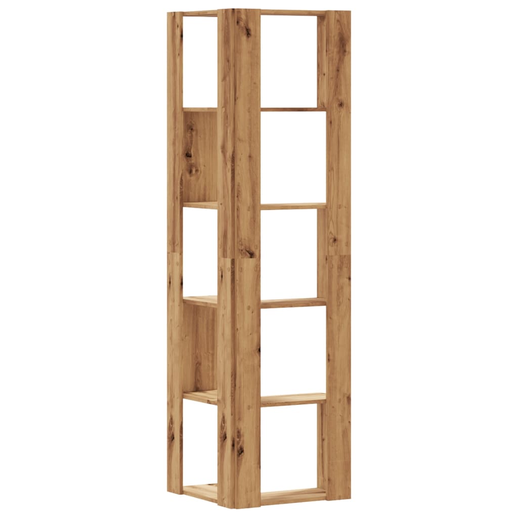 vidaXL Βιβλιοθήκη Γωνιακή 5 Επ. Αρτισιανή Δρυς 50x50x179 εκ Επεξ. Ξύλο