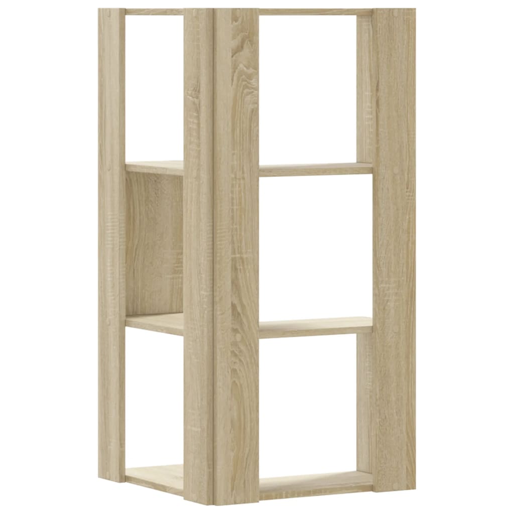 vidaXL Βιβλιοθήκη Γωνιακή 3 Επ. Sonoma Δρυς 50x50x102εκ Επεξ. Ξύλο