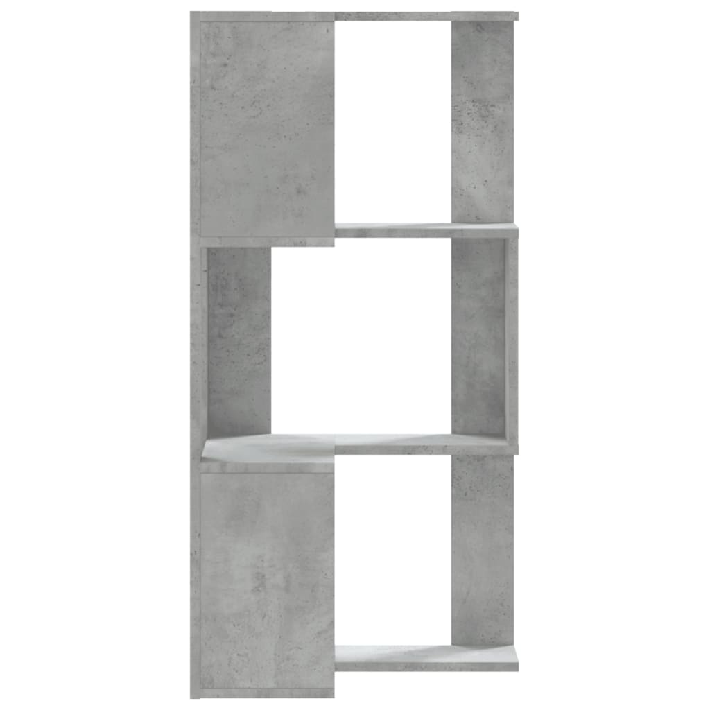 vidaXL Βιβλιοθήκη Γωνιακή 3 Επ. Γκρι Σκυροδέμ. 50x50x102εκ Επεξ. Ξύλο