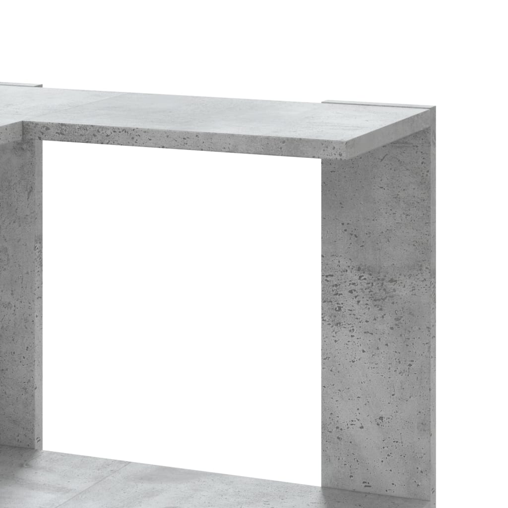 vidaXL Βιβλιοθήκη Γωνιακή 3 Επ. Γκρι Σκυροδέμ. 50x50x102εκ Επεξ. Ξύλο
