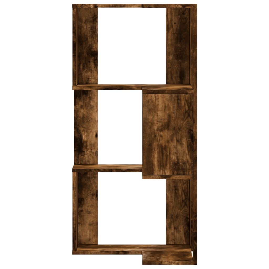 vidaXL Βιβλιοθήκη Γωνιακή 3 Επ. Καπνιστή Δρυς 50x50x102εκ Επεξ. Ξύλο