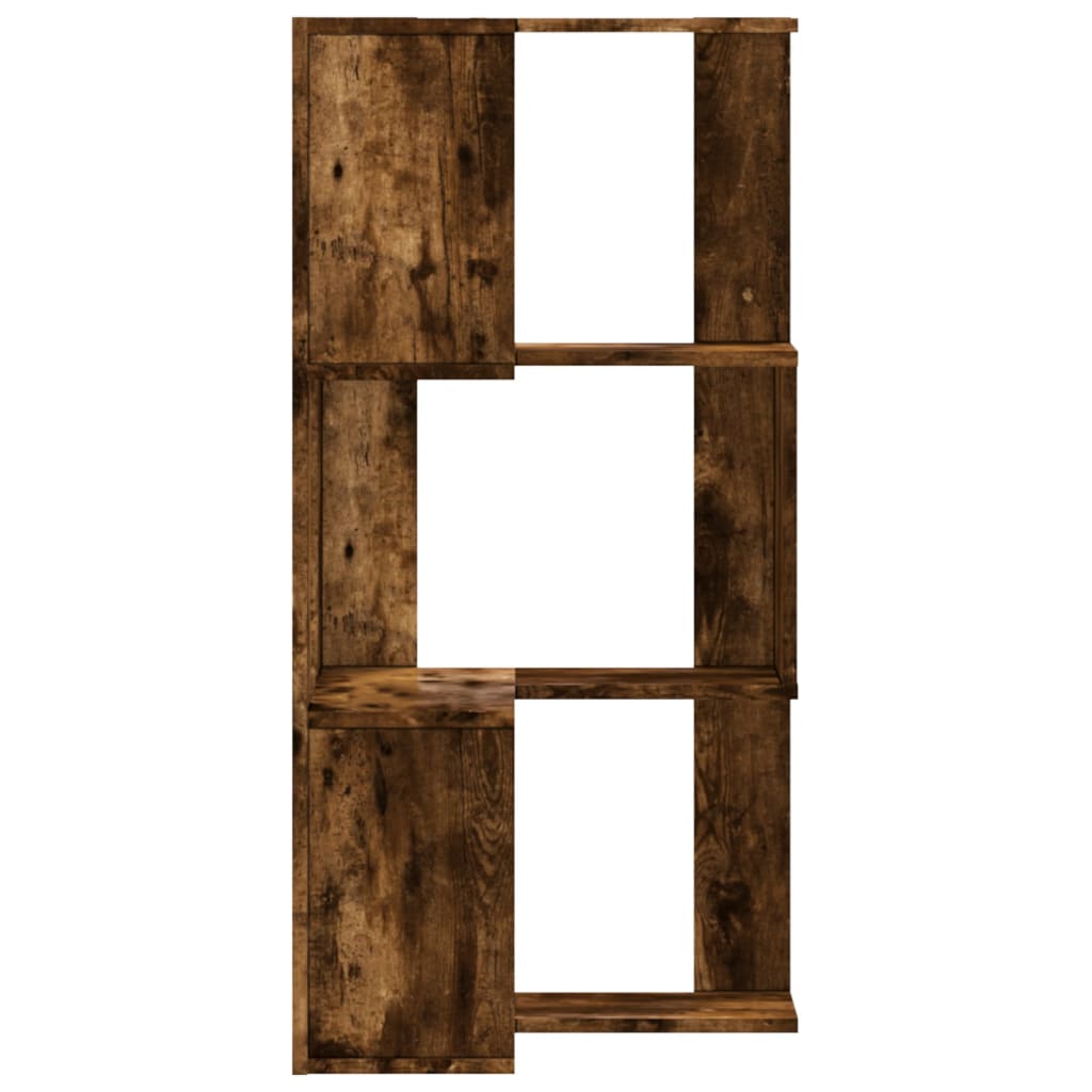 vidaXL Βιβλιοθήκη Γωνιακή 3 Επ. Καπνιστή Δρυς 50x50x102εκ Επεξ. Ξύλο