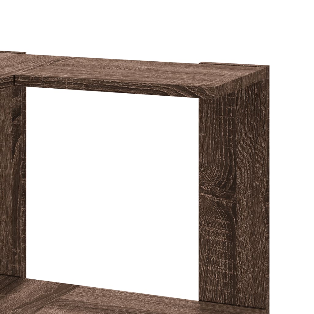 vidaXL Βιβλιοθήκη Γωνιακή 3 Επ. Καφέ Δρυς 50x50x102εκ Επεξ. Ξύλο