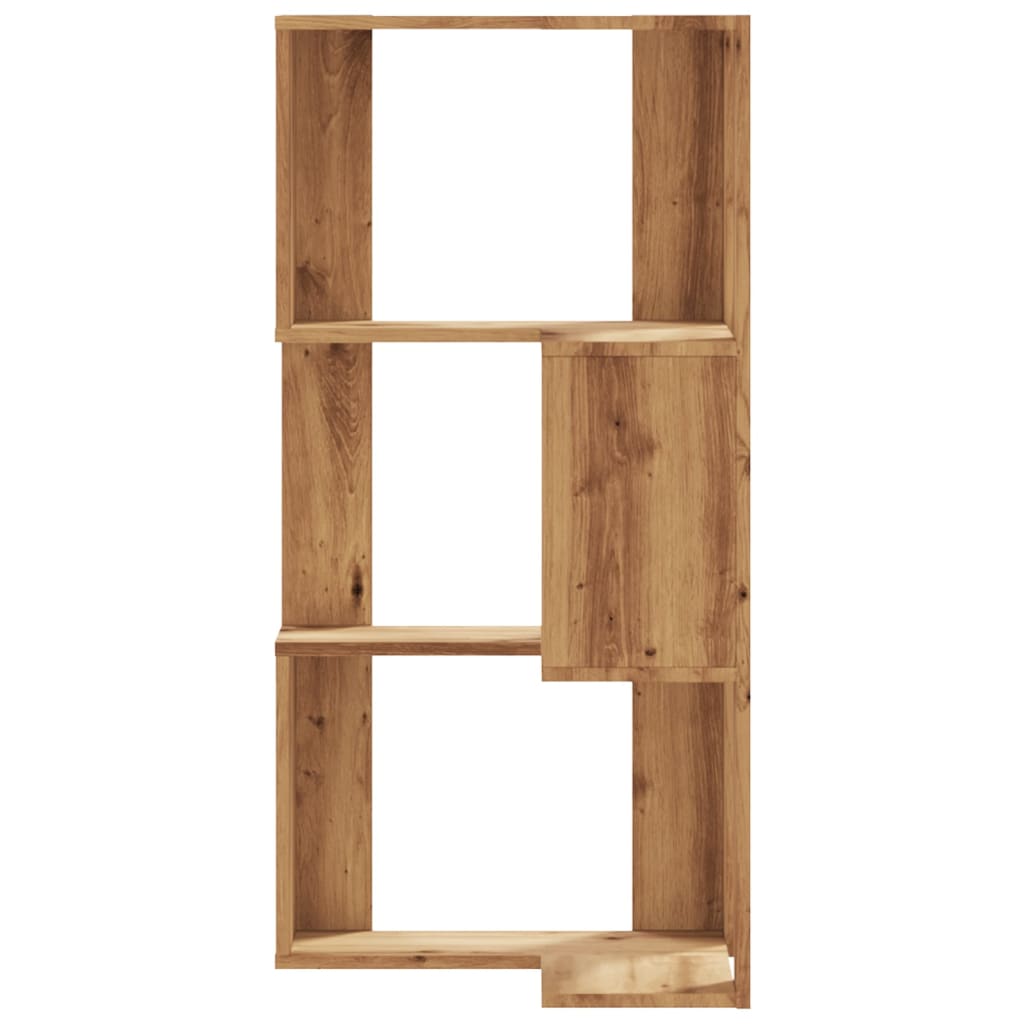 vidaXL Βιβλιοθήκη Γωνιακή 3 Επ. Αρτισιανή Δρυς 50x50x102εκ Επεξ. Ξύλο