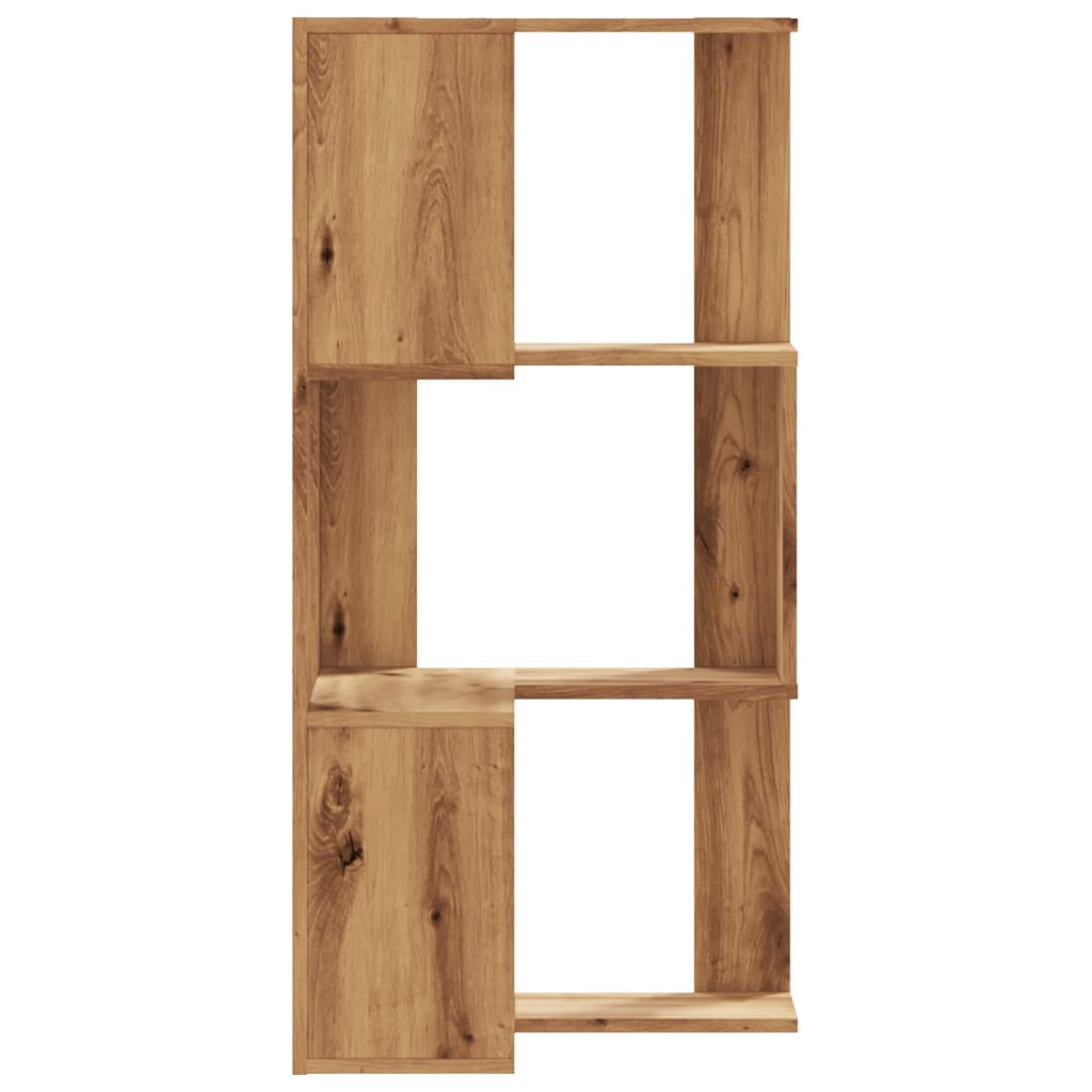 vidaXL Βιβλιοθήκη Γωνιακή 3 Επ. Αρτισιανή Δρυς 50x50x102εκ Επεξ. Ξύλο