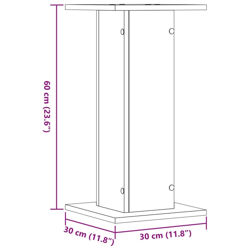 vidaXL Βάσεις Ηχείων 2Τεμ. Καπνιστή Δρυς 30x30x60εκ Επεξεργασμένο Ξύλο