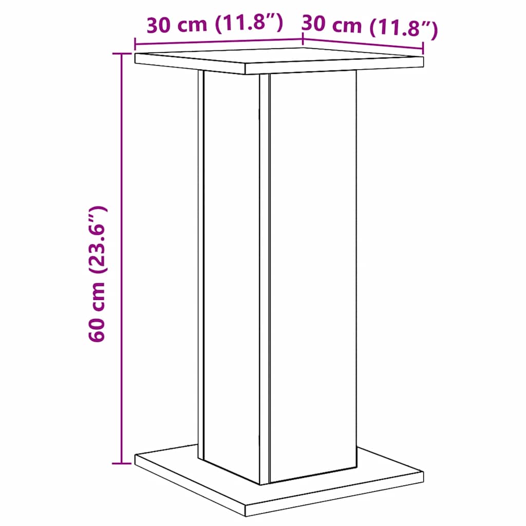 vidaXL Βάσεις Ηχείων 2 τεμ. Αρτισιανή Δρυς 30x30x60 εκ. Επεξ. Ξύλο