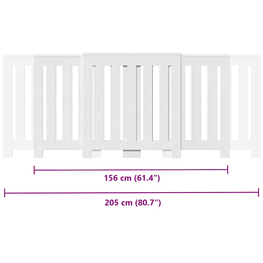 vidaXL Κάλυμμα Καλοριφέρ Λευκό 205x21,5x83,5εκ. από Επεξεργασμένο Ξύλο