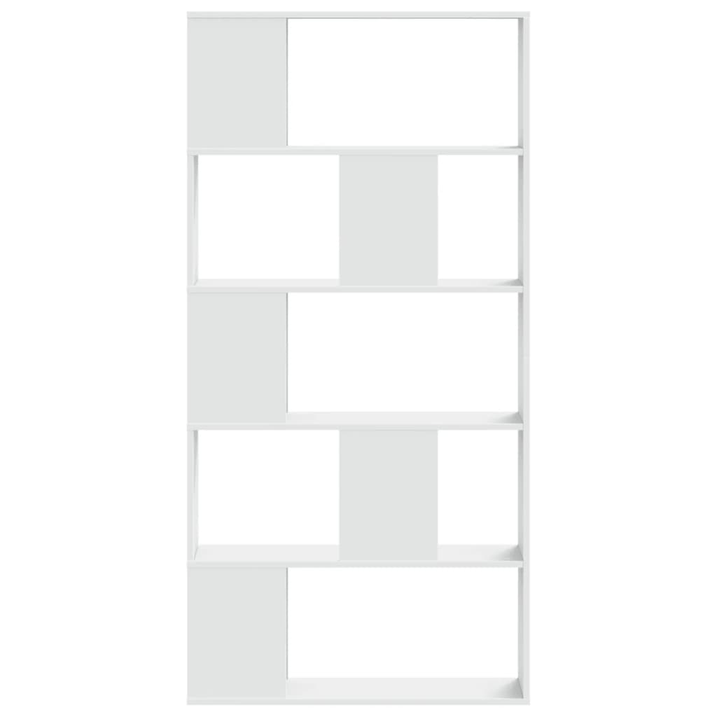 vidaXL Βιβλιοθήκη 5 Επιπέδων Λευκή 80,5x23,5x162,5 εκ. Επεξεργ. Ξύλο