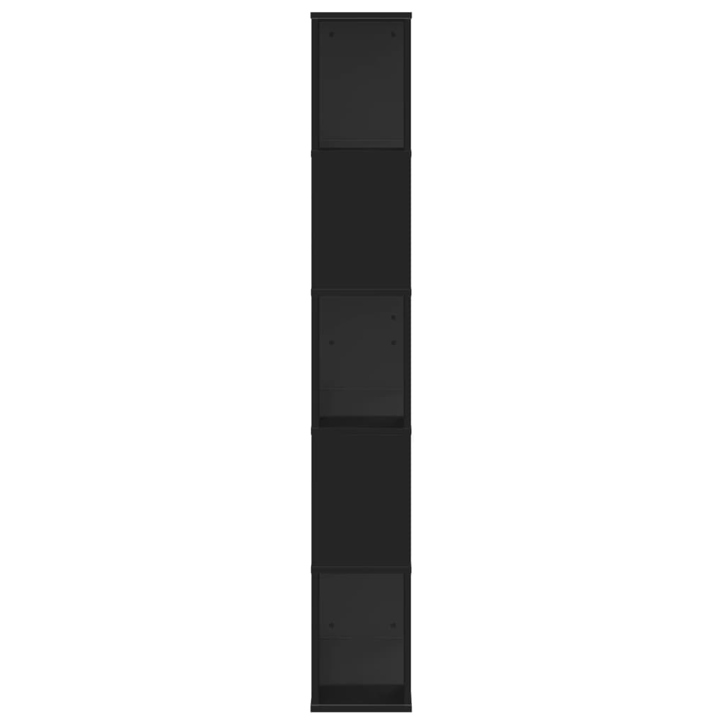vidaXL Βιβλιοθήκη 5 Επιπέδων Μαύρη 80,5x23,5x162,5 εκ. Επεξεργ. Ξύλο