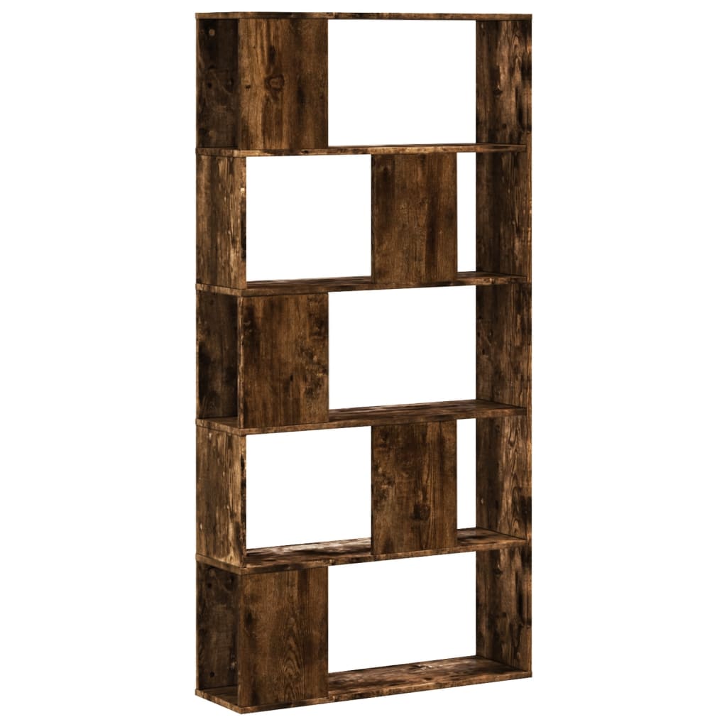 vidaXL Βιβλιοθήκη 5 Επιπέδων Καπνιστή Δρυς 80,5x23,5x162,5 Επεξ. Ξύλο