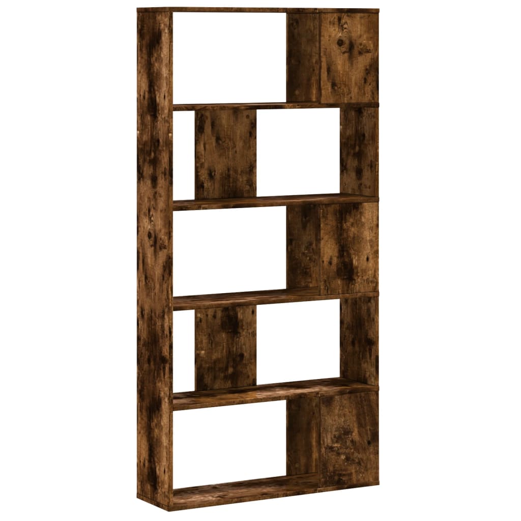 vidaXL Βιβλιοθήκη 5 Επιπέδων Καπνιστή Δρυς 80,5x23,5x162,5 Επεξ. Ξύλο