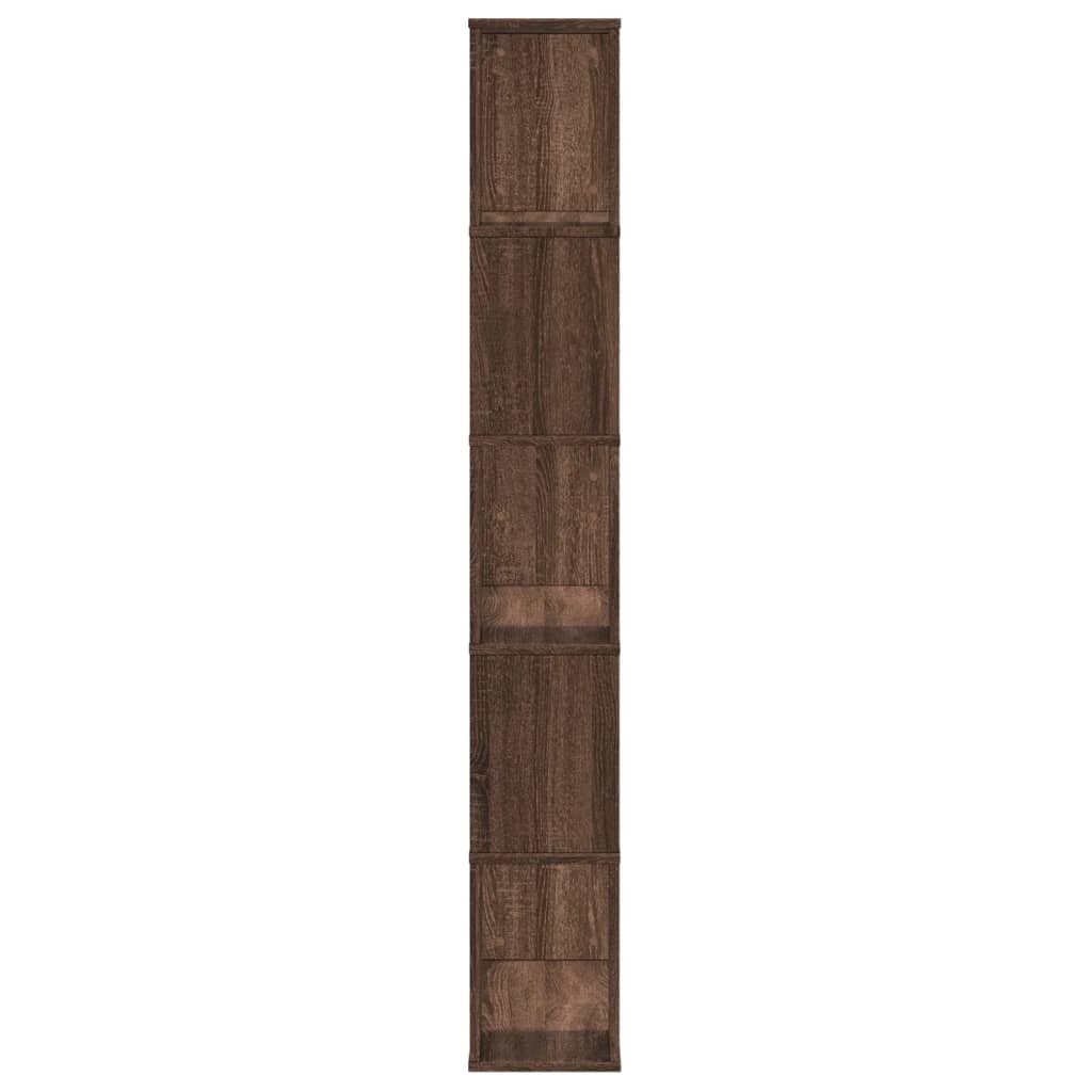vidaXL Βιβλιοθήκη 5 Επιπέδων Καφέ Δρυς 80,5x23,5x162,5εκ Επεξεργ. Ξύλο