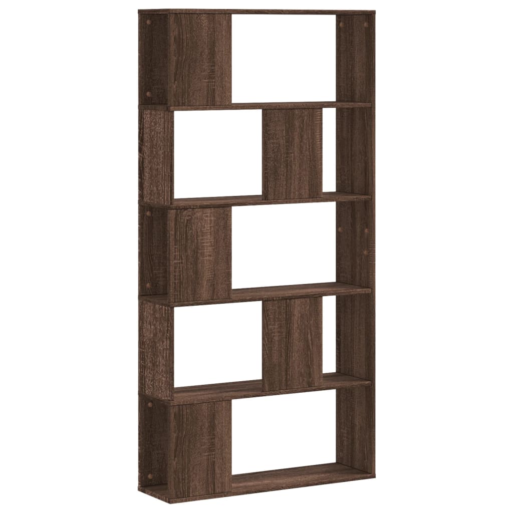 vidaXL Βιβλιοθήκη 5 Επιπέδων Καφέ Δρυς 80,5x23,5x162,5εκ Επεξεργ. Ξύλο