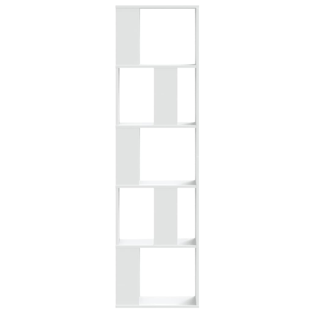 vidaXL Βιβλιοθήκη 5 Επιπέδων Λευκή 45 x 23,5 x 162,5 εκ. Επεξεργ. Ξύλο