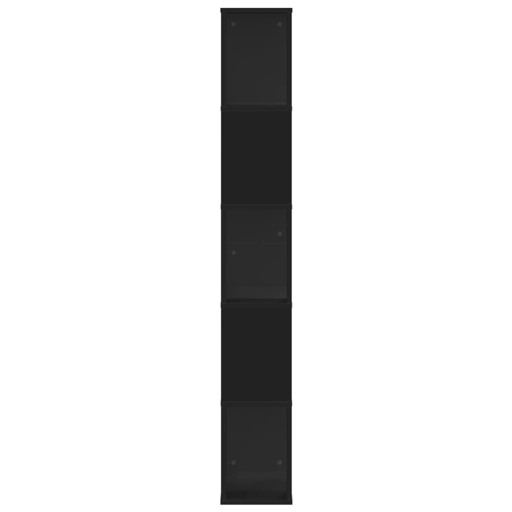 vidaXL Βιβλιοθήκη 5 Επιπέδων Μαύρη 45x23,5x162,5 εκ. Επεξεργ. Ξύλο