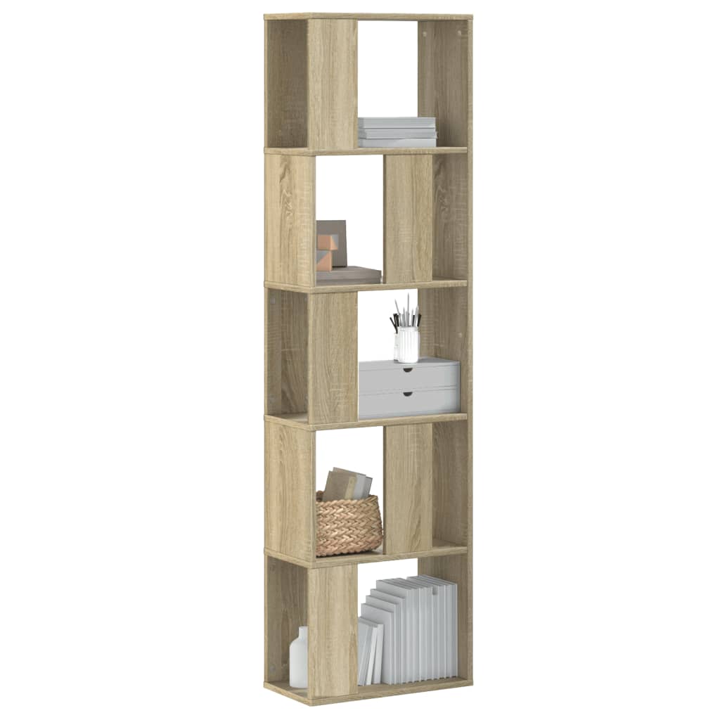 vidaXL Βιβλιοθήκη 5Επιπέδων Sonoma Δρυς 45x23,5x162,5εκ. Επεξεργ. Ξύλο