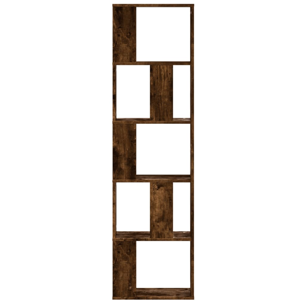 vidaXL Βιβλιοθήκη 5 Επιπέδων Καπνιστή Δρυς 45x23,5x162,5εκ. Επεξ. Ξύλο
