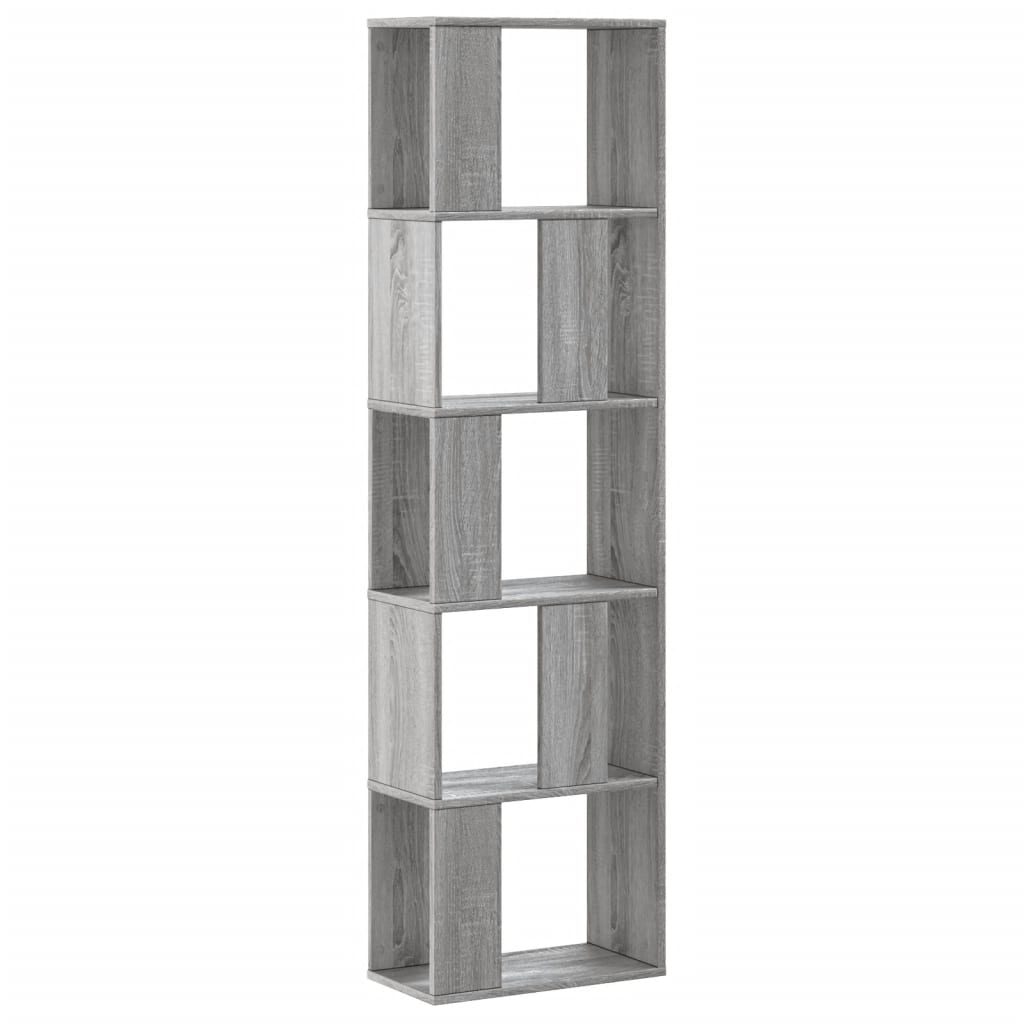 vidaXL Βιβλιοθήκη 5 Επιπέδων Γκρι Sonoma 45x23,5x162,5 εκ. Επεξ. Ξύλο