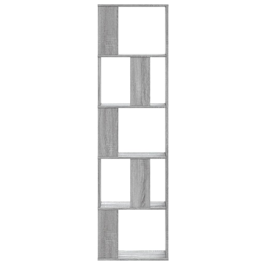 vidaXL Βιβλιοθήκη 5 Επιπέδων Γκρι Sonoma 45x23,5x162,5 εκ. Επεξ. Ξύλο