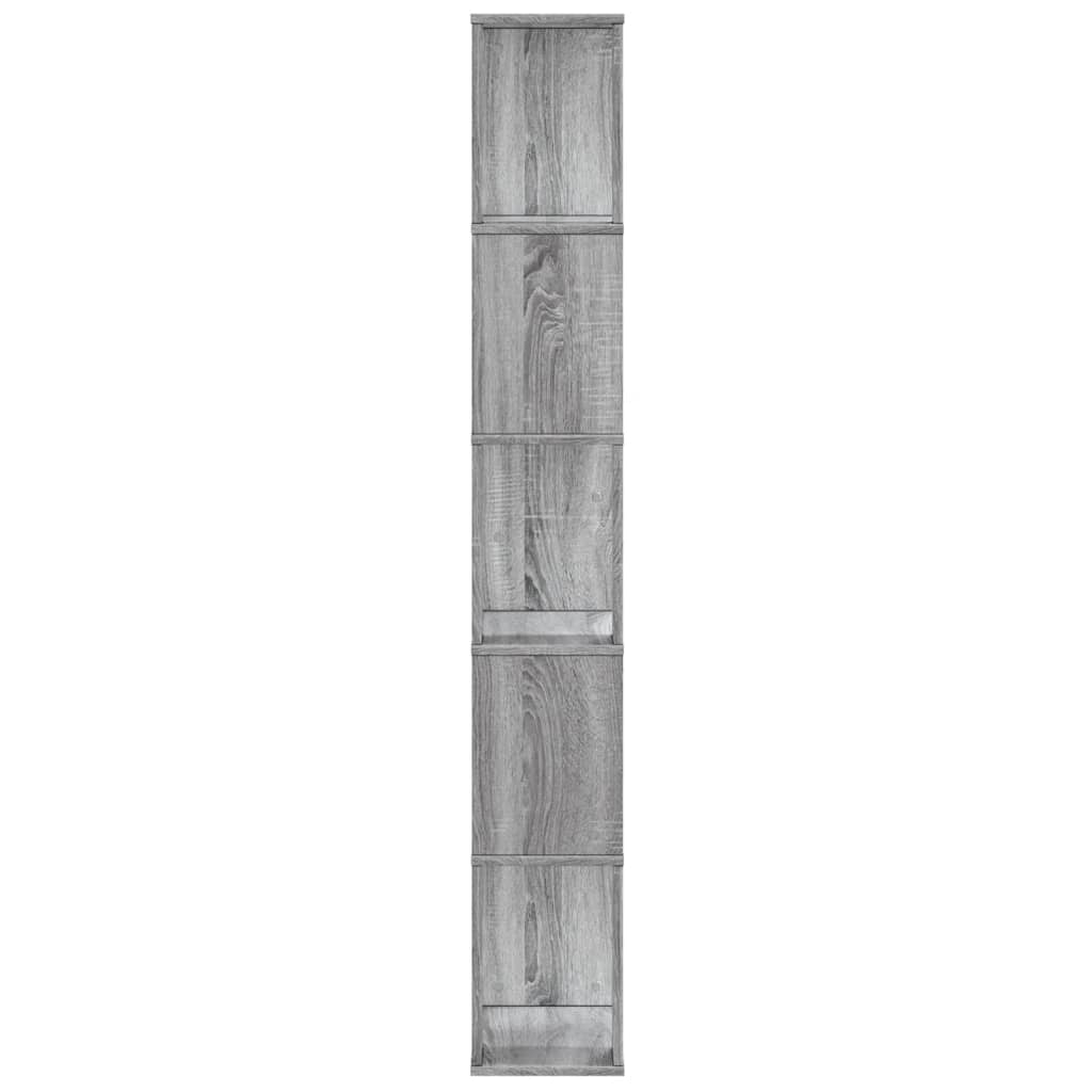 vidaXL Βιβλιοθήκη 5 Επιπέδων Γκρι Sonoma 45x23,5x162,5 εκ. Επεξ. Ξύλο