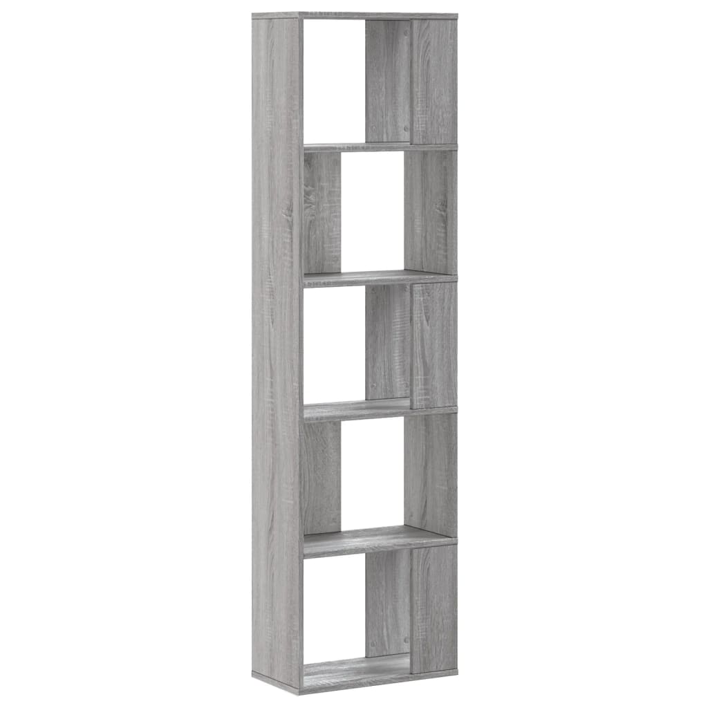 vidaXL Βιβλιοθήκη 5 Επιπέδων Γκρι Sonoma 45x23,5x162,5 εκ. Επεξ. Ξύλο