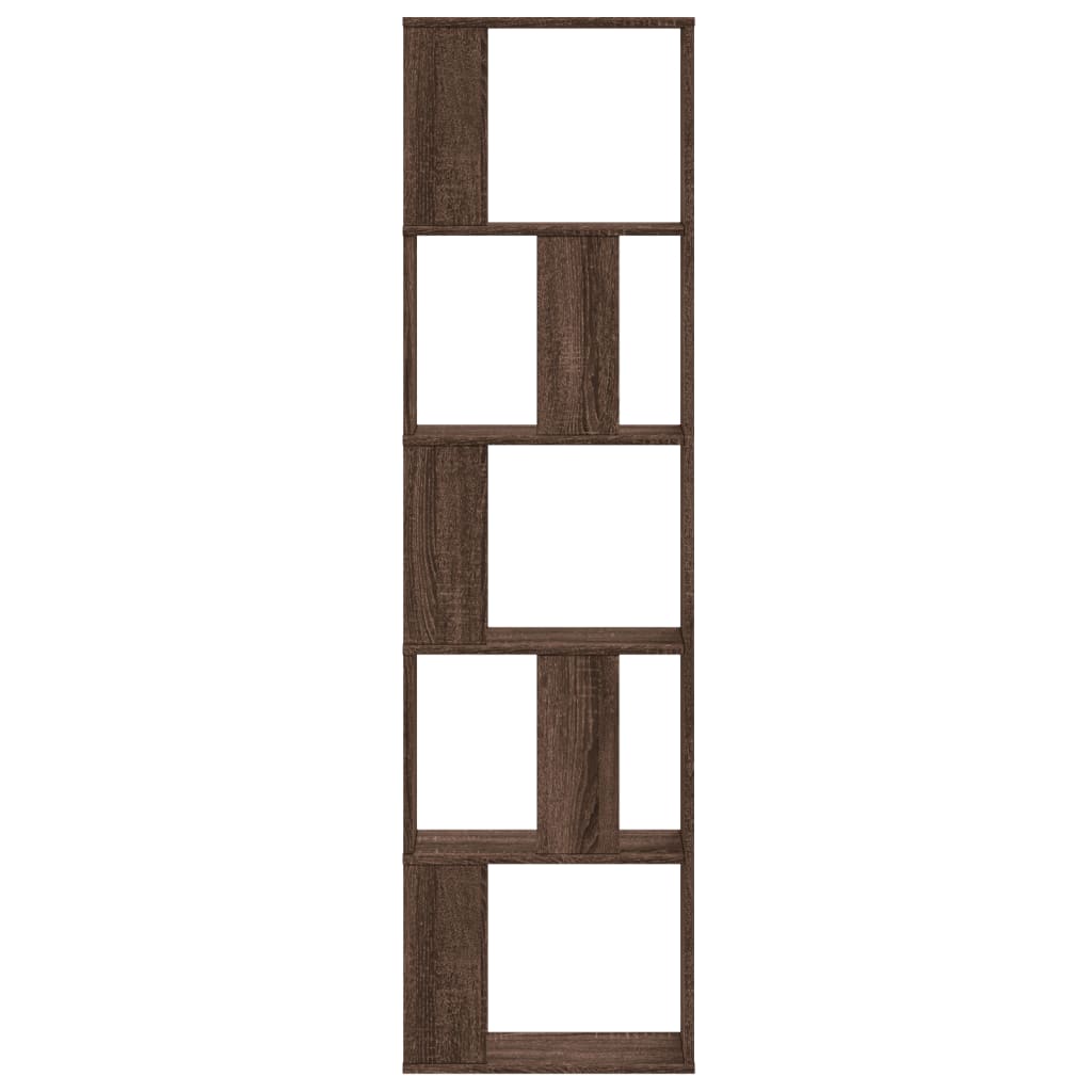 vidaXL Βιβλιοθήκη 5 Επιπέδων Καφέ Δρυς 45x23,5x162,5 εκ. Επεξεργ. Ξύλο