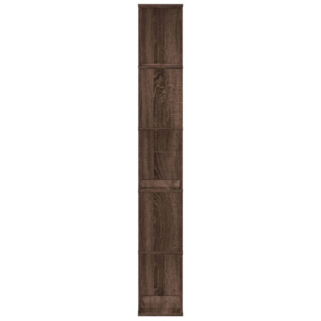 vidaXL Βιβλιοθήκη 5 Επιπέδων Καφέ Δρυς 45x23,5x162,5 εκ. Επεξεργ. Ξύλο