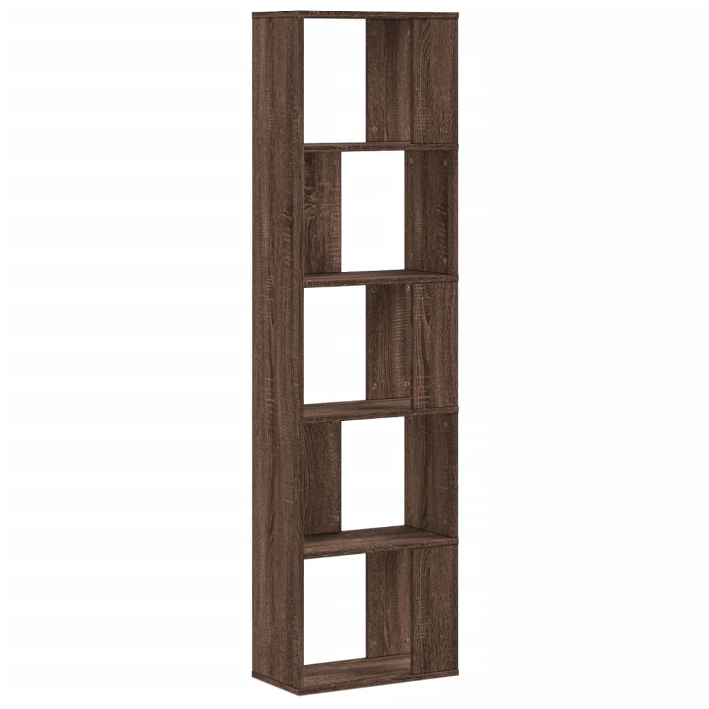 vidaXL Βιβλιοθήκη 5 Επιπέδων Καφέ Δρυς 45x23,5x162,5 εκ. Επεξεργ. Ξύλο