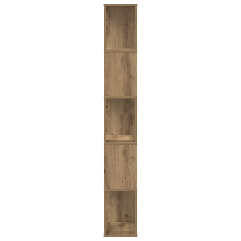 vidaXL Βιβλιοθήκη 5 Επιπέδων Δρυς 45x23,5x162,5 εκ. Επεξεργ. Ξύλο