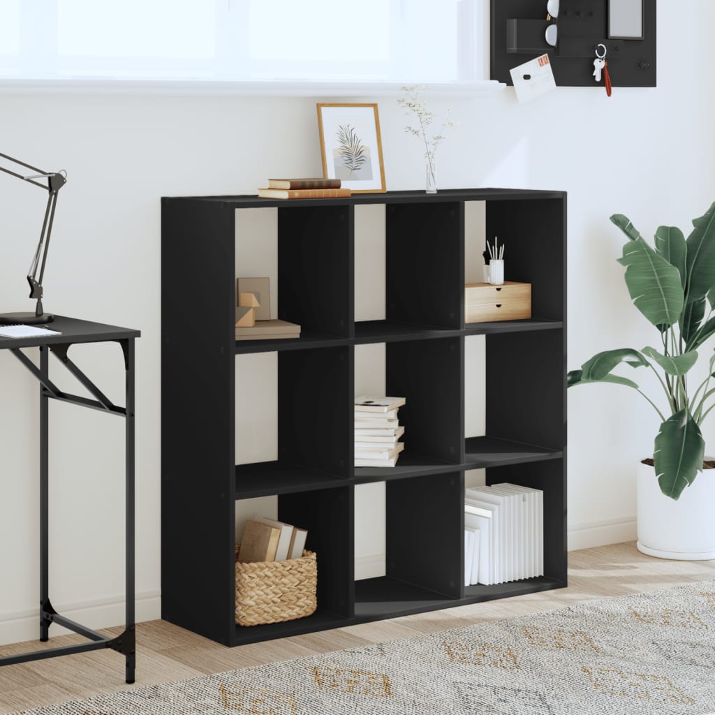 vidaXL Βιβλιοθήκη Μαύρη 102 x 32 x 102 εκ. από Επεξεργασμένο Ξύλο