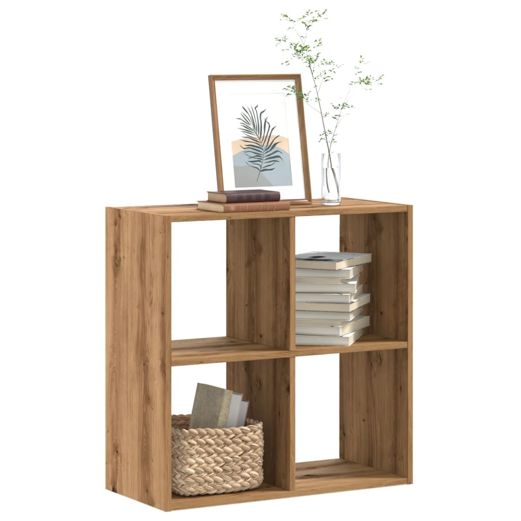 vidaXL Βιβλιοθήκη Αρτισιανή Δρυς 68,5x32x68,5 εκ. Επεξεργασμένο Ξύλο
