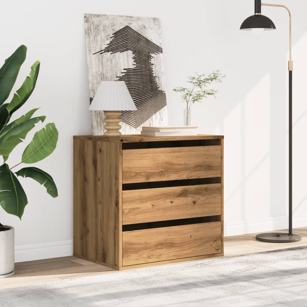 vidaXL Συρταριέρα Γωνιακή Αρτισιανή Δρυς 60x41x58 εκ. Επεξεργ. Ξύλο