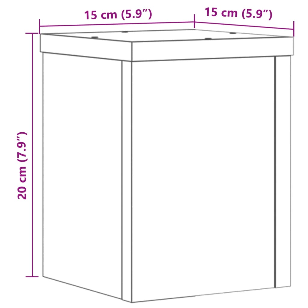 vidaXL Βάσεις Φυτών 2 τεμ. Λευκές 15x15x20 εκ. από Επεξεργασμένο Ξύλο