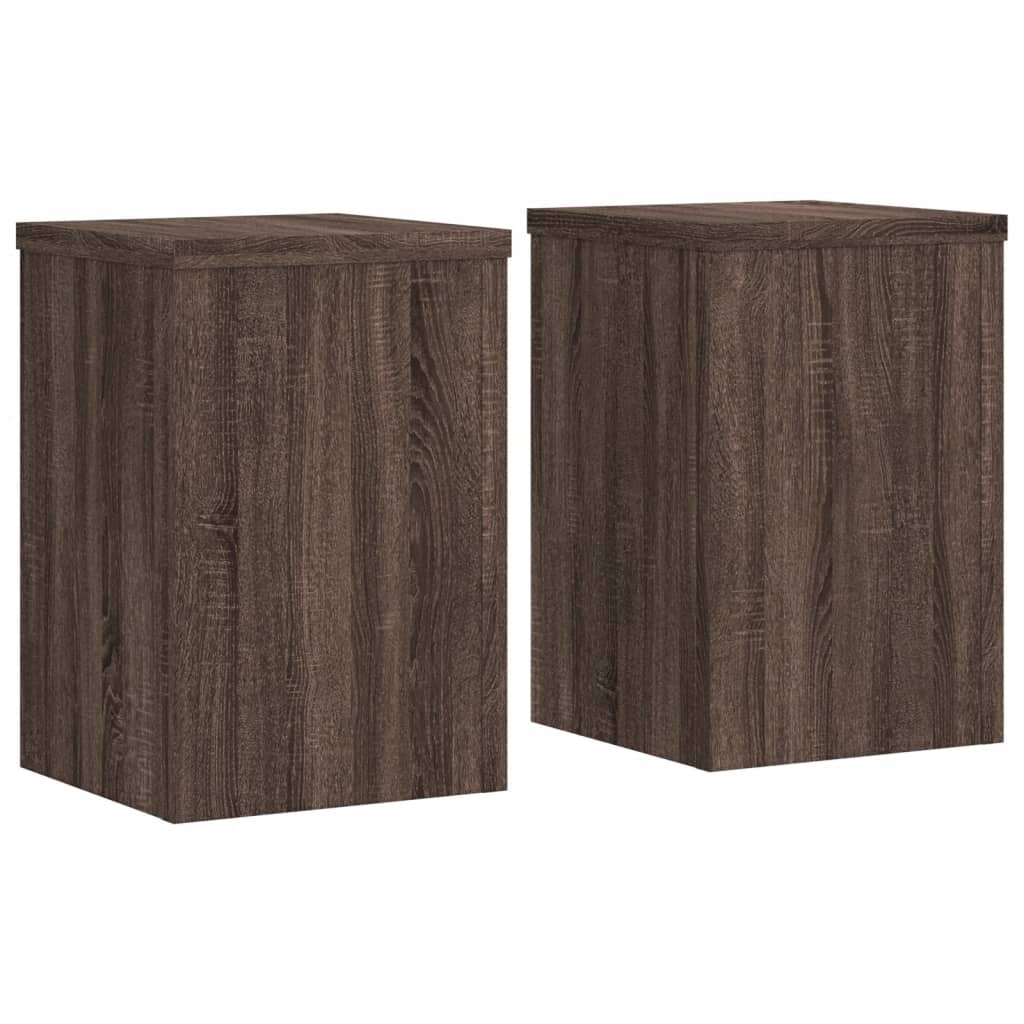 vidaXL Βάσεις Φυτών 2 Τεμ. Καφέ Δρυς 20x20x30 εκ. Επεξεργασμένο Ξύλο