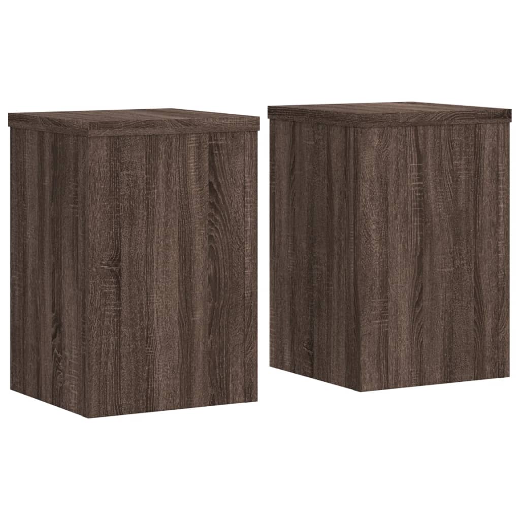 vidaXL Βάσεις Φυτών 2 Τεμ. Καφέ Δρυς 25x25x35 εκ. Επεξεργασμένο Ξύλο