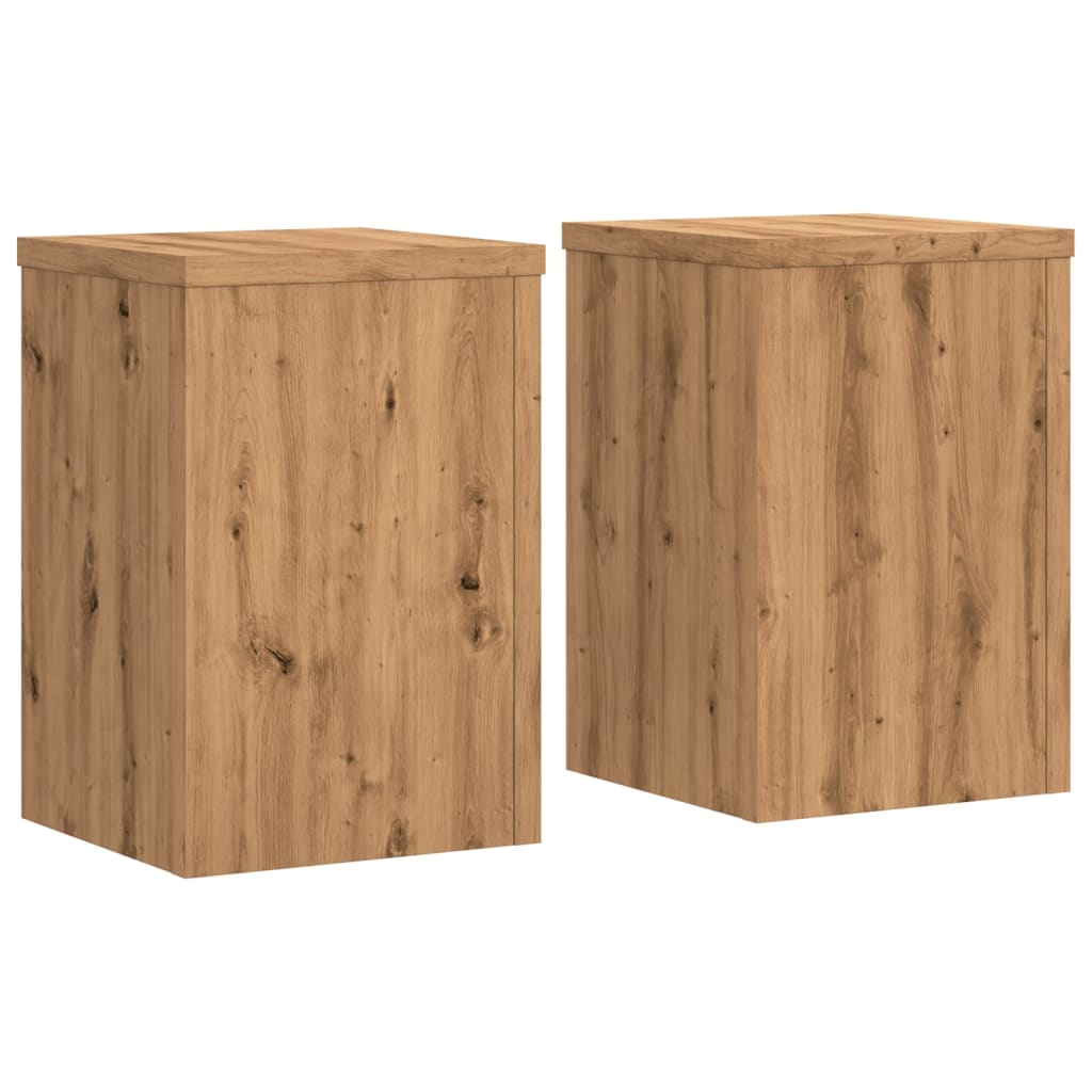 vidaXL Βάσεις Φυτών 2 τεμ. Αρτισιανή Δρυς 25x25x35 εκ. Επεξ. Ξύλο