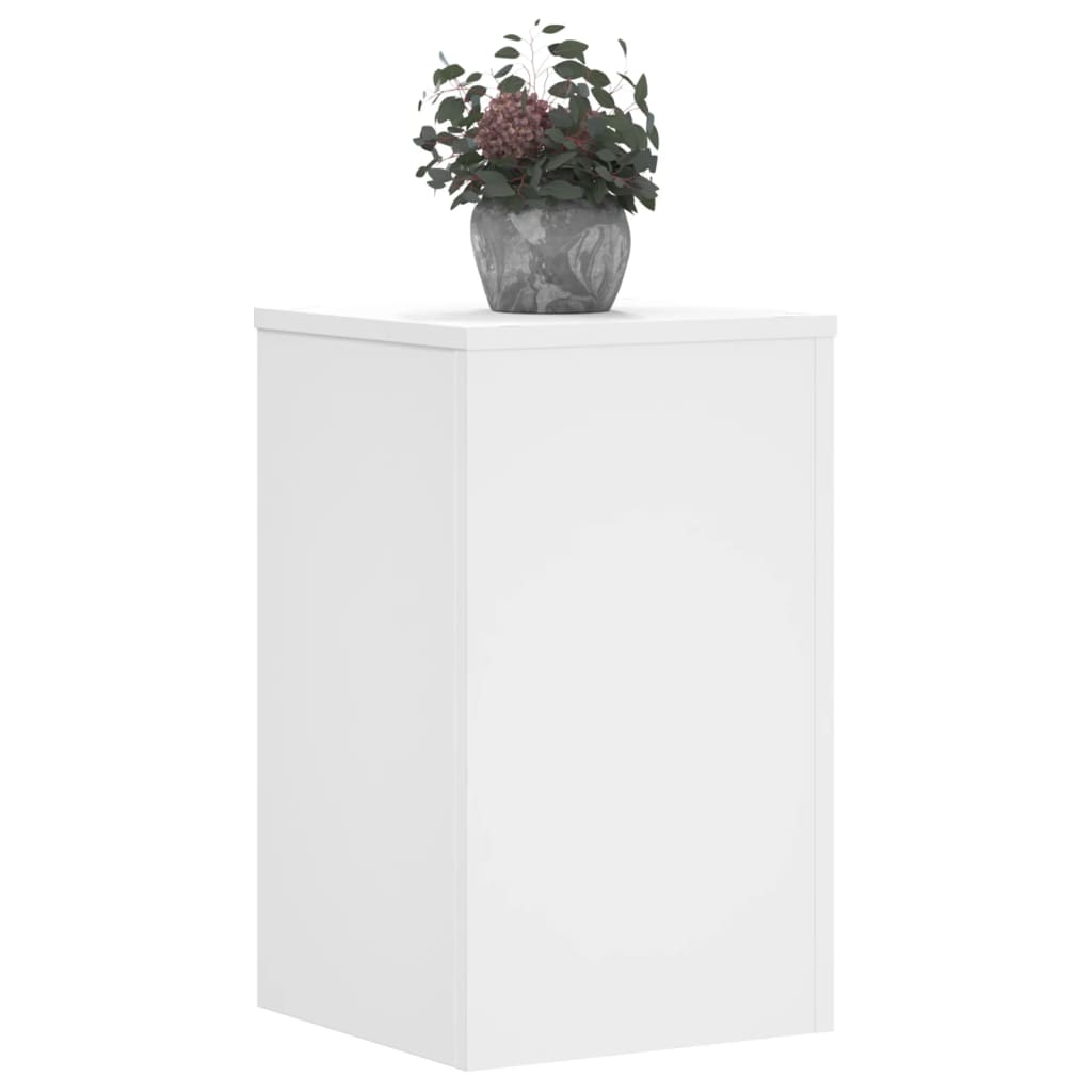 vidaXL Βάσεις Φυτών 2 τεμ. Λευκές 30x30x50 εκ. από Επεξεργασμένο Ξύλο